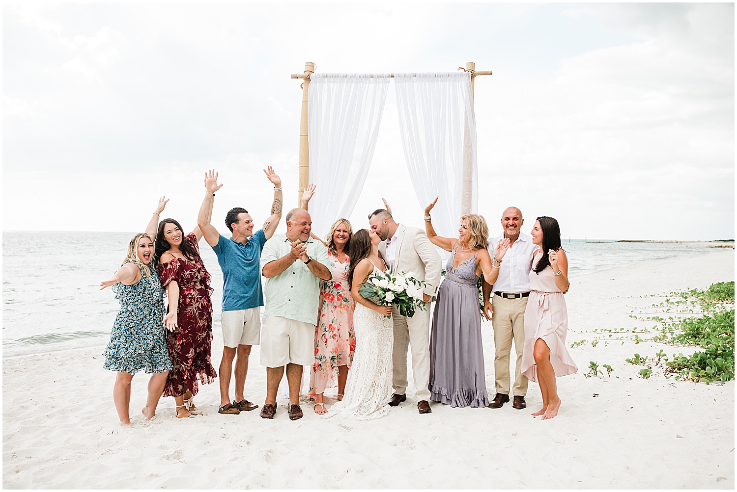 Beach Wedding Family Portrait