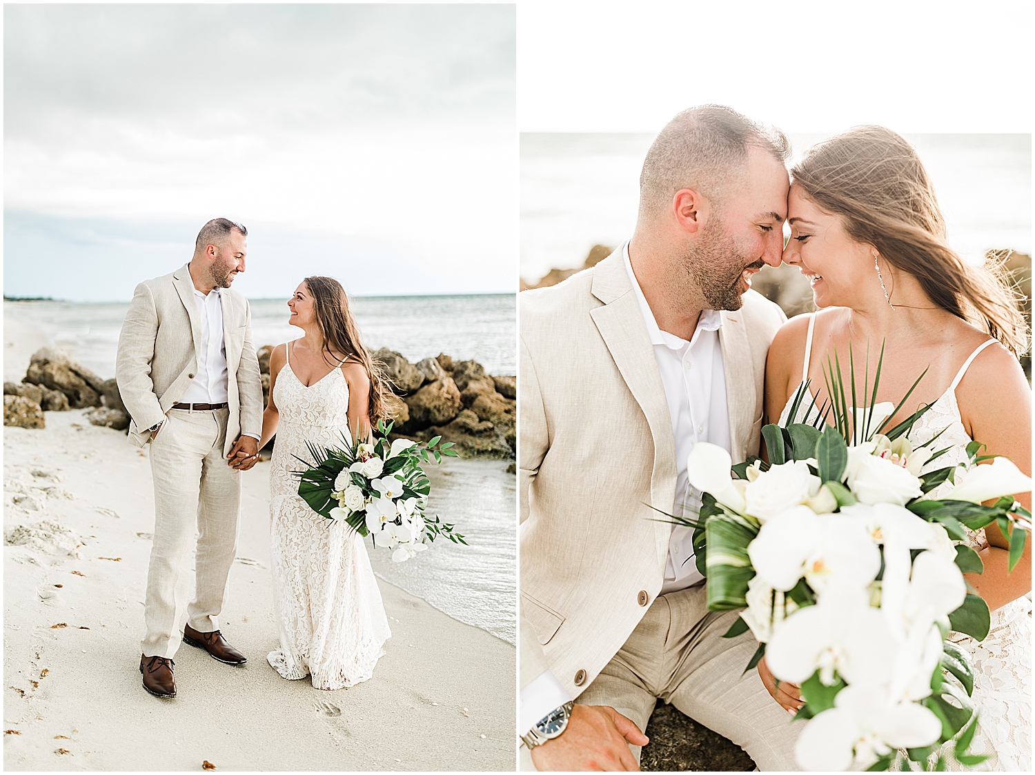Naples Florida Wedding Bride and Groom Beach Portrait Photos